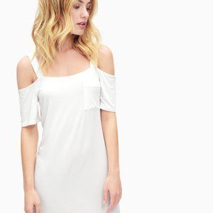 NWT Splendid Women's Cold Shoulder T-Shirt Dress White Size M $110 BB260